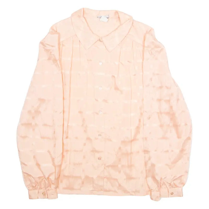 Nisions Womens Blouse Pink Collared Long Sleeve M 1
