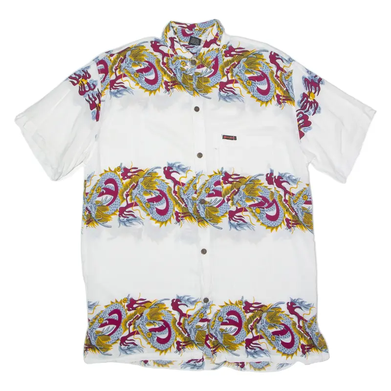 No Neona Dragon Mens Shirt White 90S Animal Print One Size 1