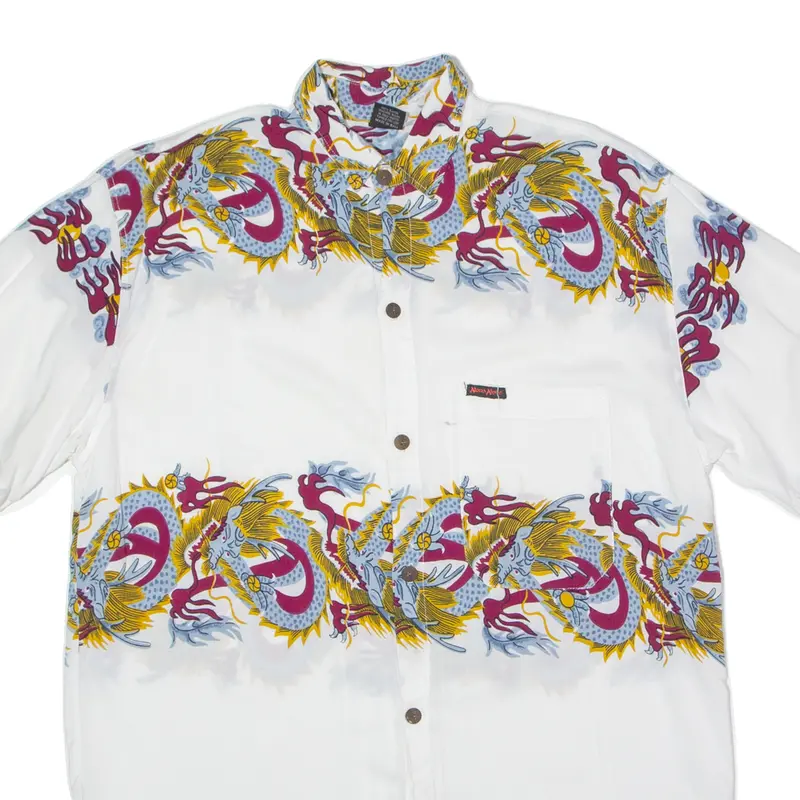 No Neona Dragon Mens Shirt White 90S Animal Print One Size 2