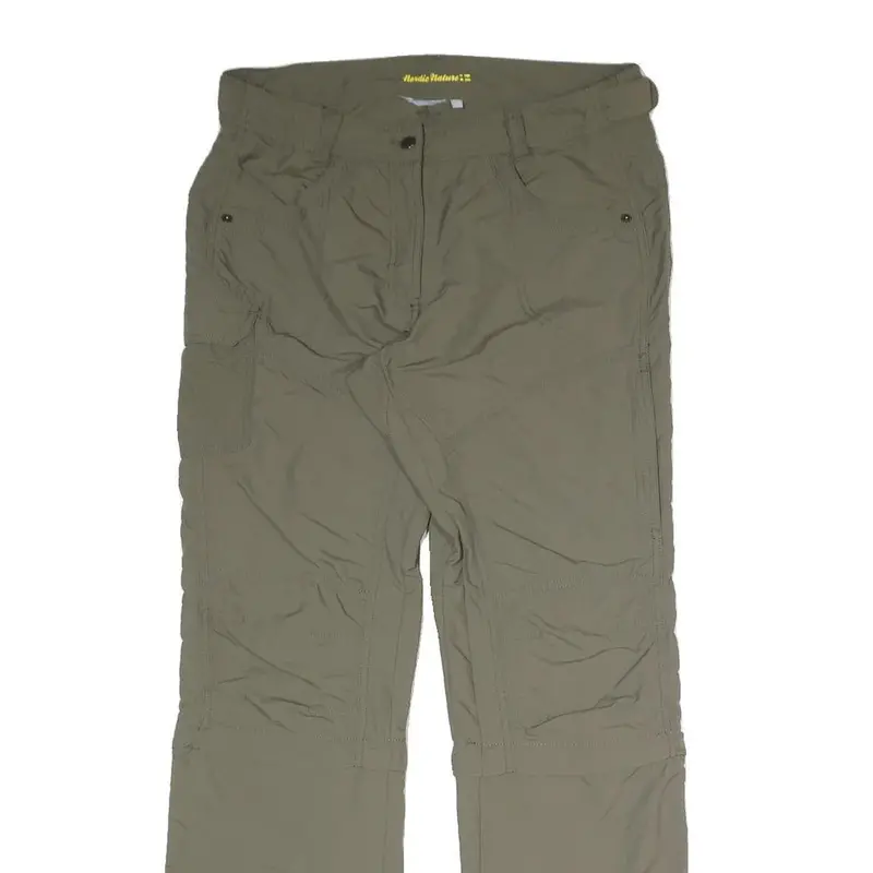 Nordic Nature Womens Polyester Blend Relaxed Khaki Straight Trousers W32 L31 2