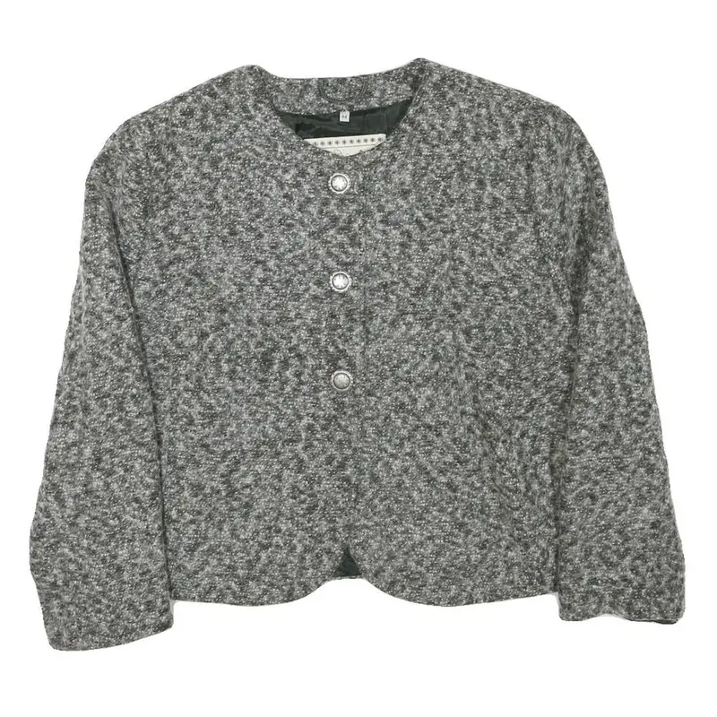 Norund Life Womens Grey Wool Blend Button Jacket M Classic Plain Stylish Warm 1