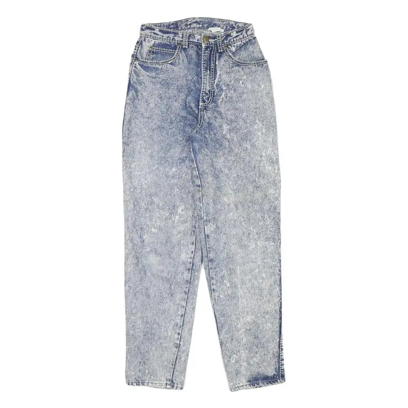 Norwiss Womens Jeans Blue Relaxed Straight Denim Light W23 L28 Acid Wash Stylish 1