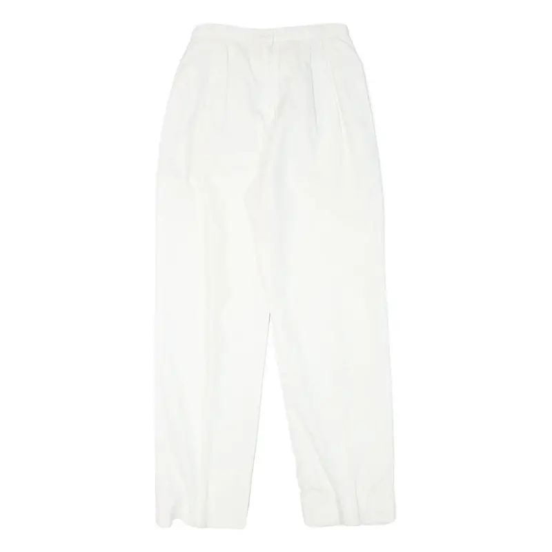 Nr1 Womens Cotton Blend White Relaxed Trousers W24 L28 Casual Zip Closure 1