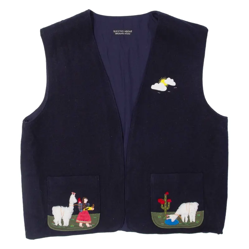 Nuestro Hogar Llama Womens Jacket Blue L 1