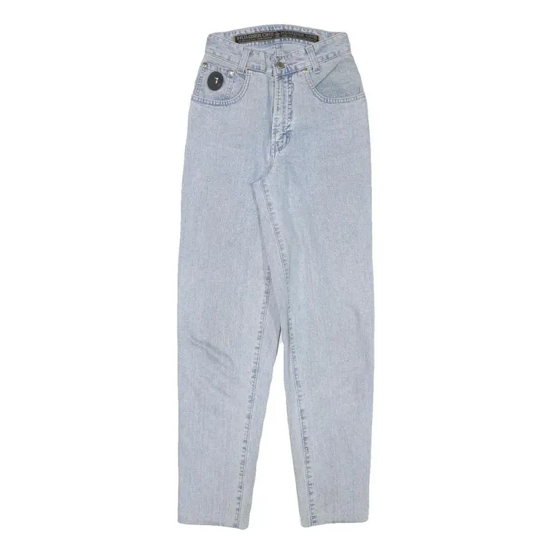 Numberone Womens Relaxed Light Denim Jeans W23 L29 Patch Pocket Zip Closure 1