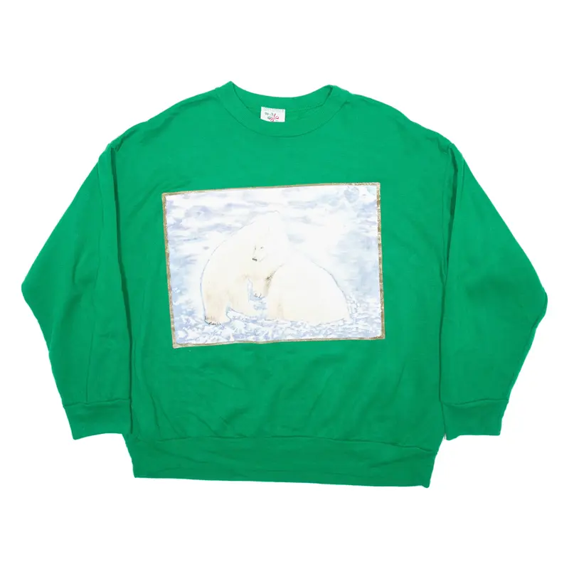 Nutcracker Polar Bear Womens Sweatshirt Green L 1