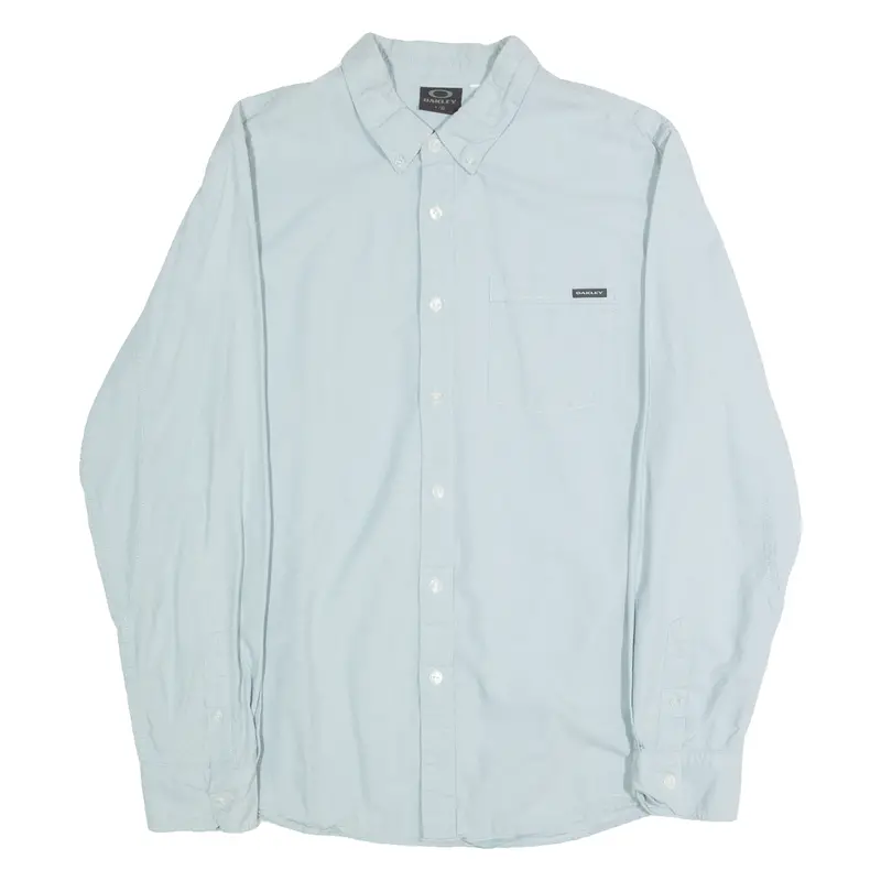 Oakley Mens Plain Shirt Blue Long Sleeve L 1