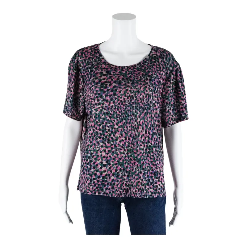 Oasis Womens Printed Top Pink Crazy Pattern Xl 1