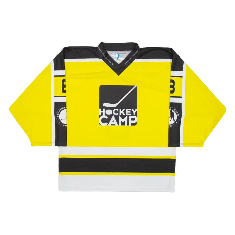 Ochsner Hockey Signed Mens Jersey Yellow 3/4 Sleeve V-Neck L 1