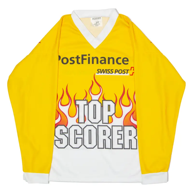 Ochsner Swiss Ice Hockey Top Scorer Mens Jersey Yellow V-Neck One Size 1