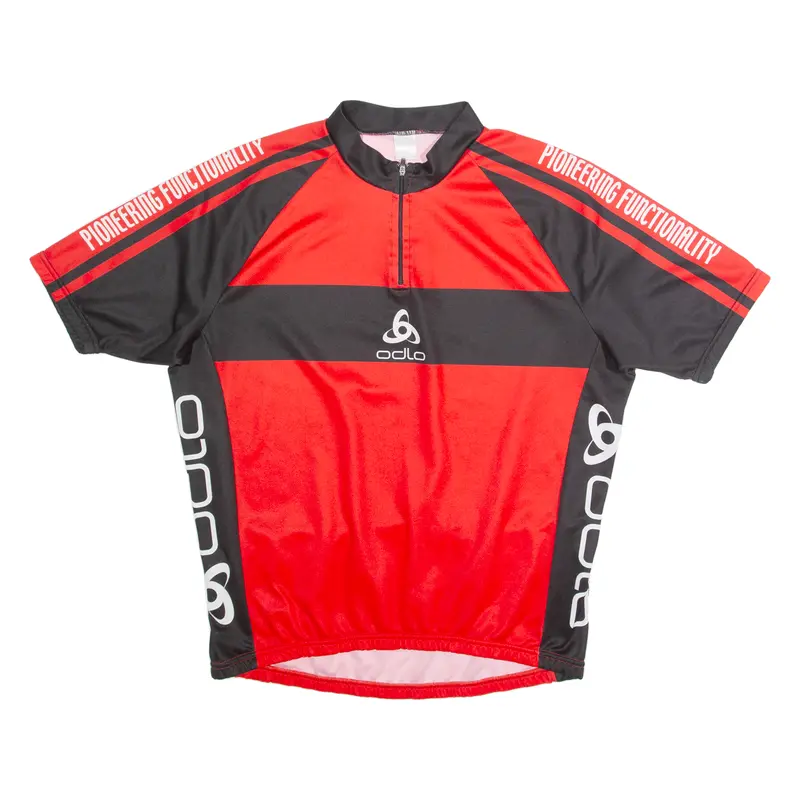 Odlo Cycling Mens Jersey Red 1/4 Zip Xl 1