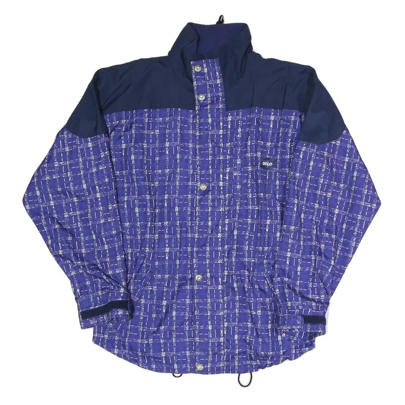 Odlo Mens Blue Navy Polyester Blend Track Jacket M Patterned Zip Closure 1