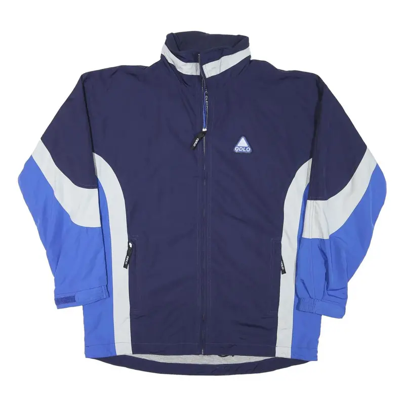 Odlo Mens Navy Blue & Light Blue Zip Jacket L Polyester Blend Colourblock 1