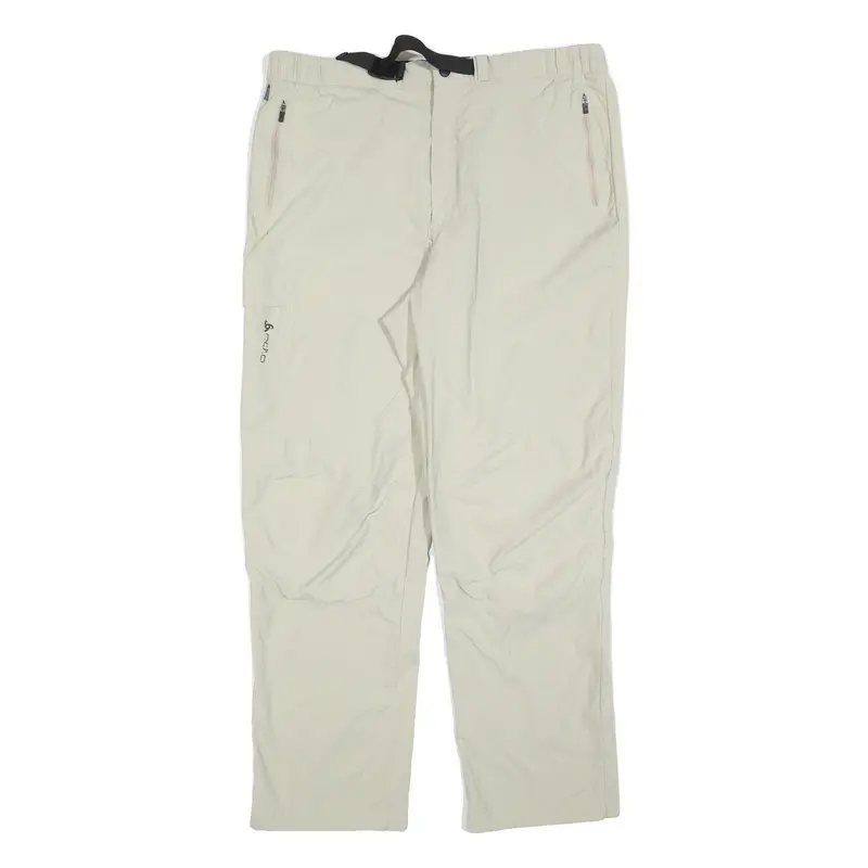 Odlo Mens Polyester Blend Cream Regular Fit Straight Leg Trousers W36 L32 1
