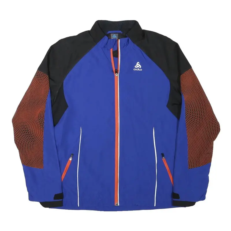 Odlo Womens Blue & Red Sports Performance Jacket S Polyester Blend Zip Athletic 1