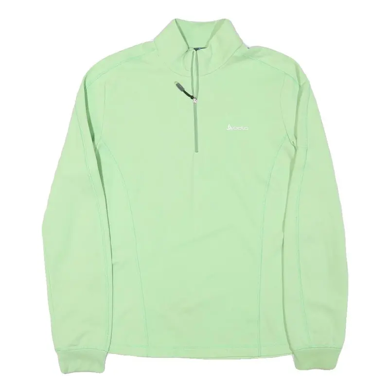 Odlo Womens Green 1/4 Zip Sweatshirt L Lightweight Performance Pullover 1