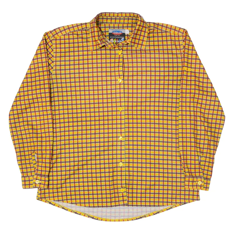 Odlo Womens Shirt Yellow Check Long Sleeve M 1