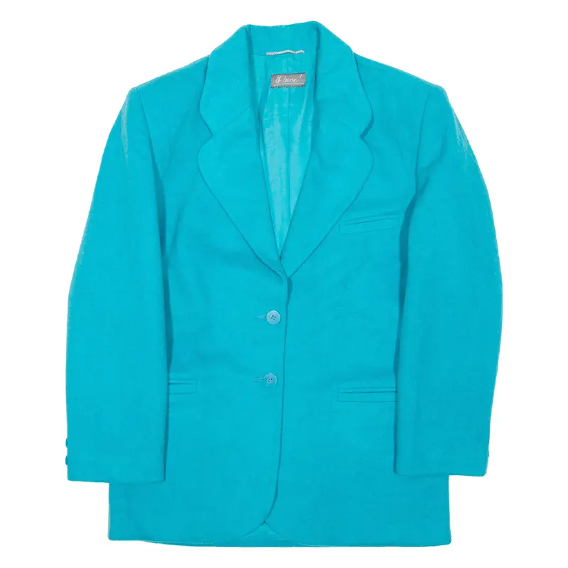 Of Course! 3/4 Sleeve Womens Blazer Coat Blue Wool M 1