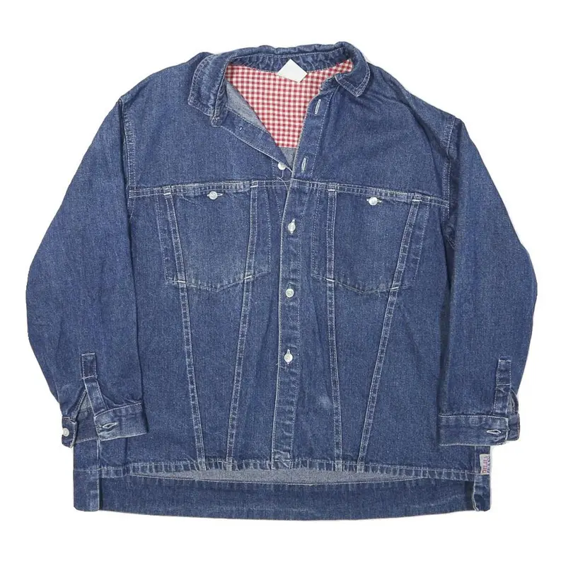 Oilily Womens Blue Denim Jacket M Cotton Blend Button Casual Outerwear 1