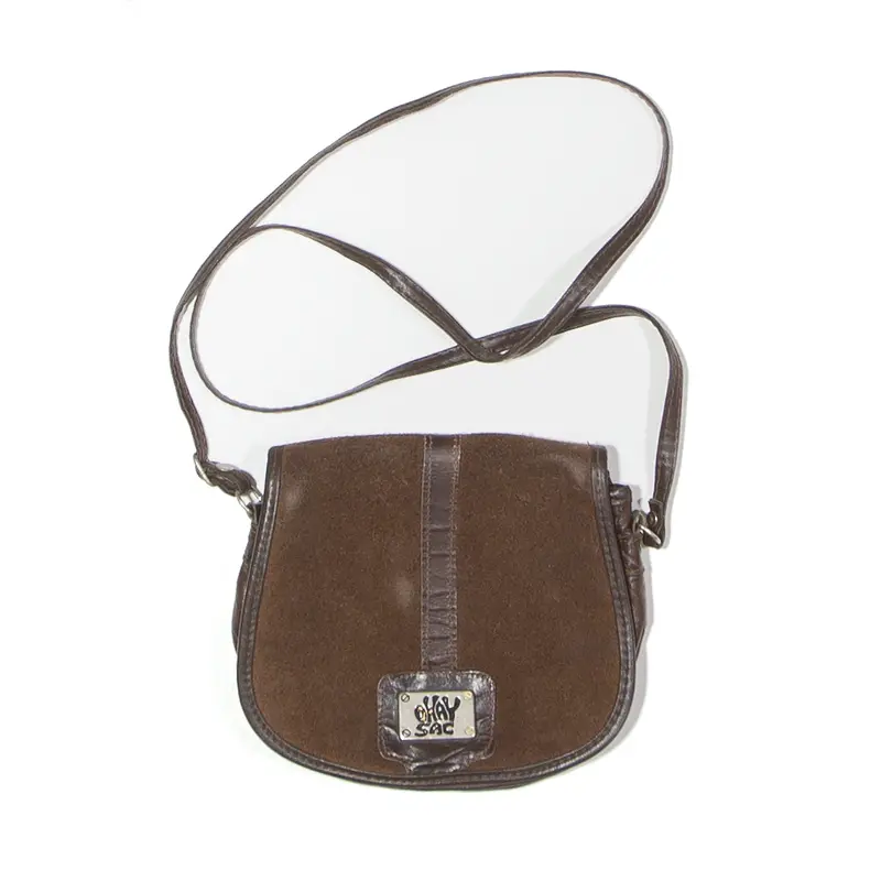 Okay Sac Leather Look Crossbody Bag Brown Womens 1