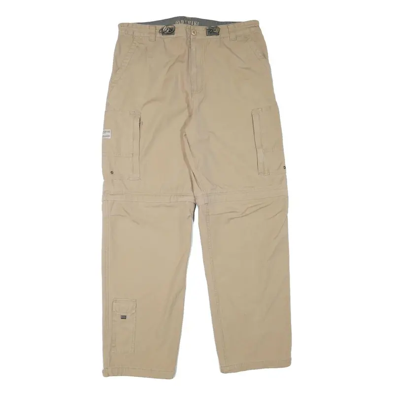 Old Khaki Mens Cotton Blend Beige Relaxed Cargo Trousers W35 L32 1