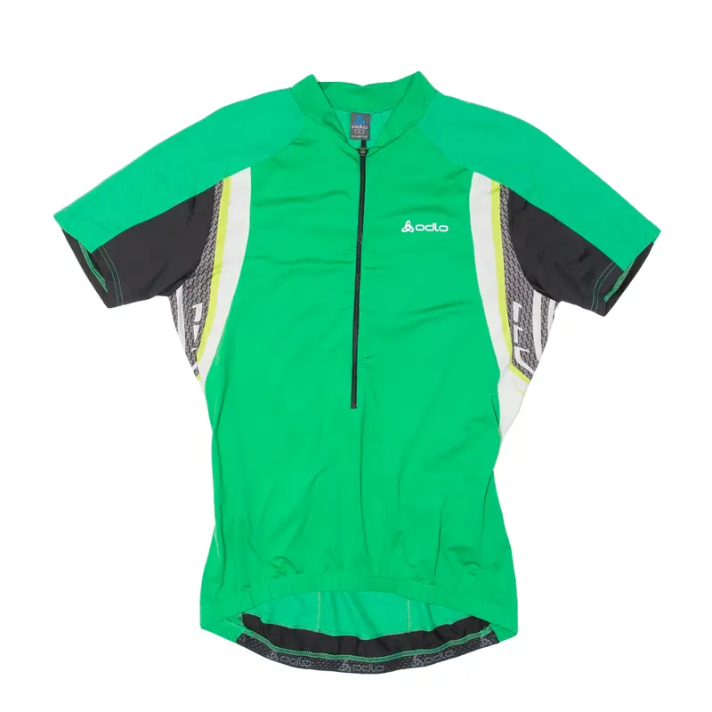 Oldo Cycling Mens Jersey Green 1/2 Zip L 1
