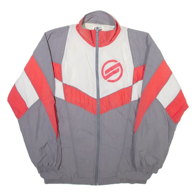 Ole Mens Track Jacket Grey Nylon Colourblock M 1