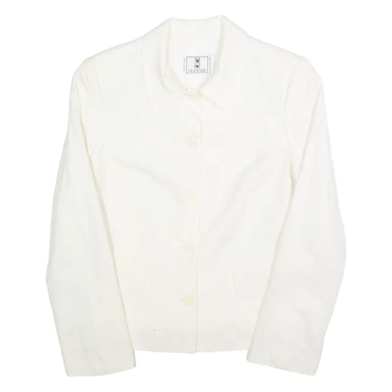 Oliver Womens Blazer Jacket Cream Linen 90S S 1