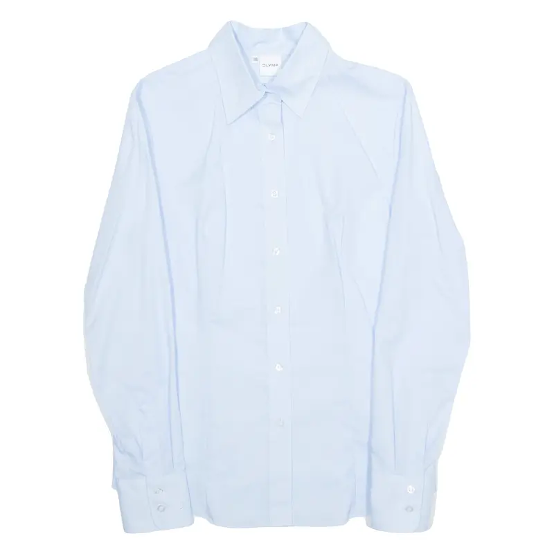 Olymp Womens Shirt Blue Collared Long Sleeve M 1