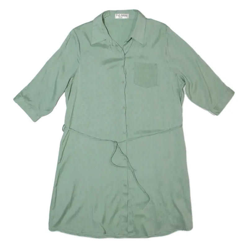 Only Fashion Womens Shirt Dress Green Knee Length L 1