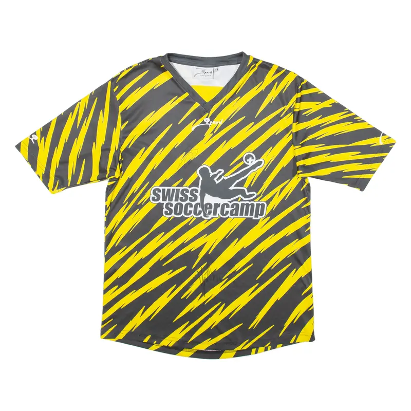 Opard Swiss Soccer Camp Mens Football Shirt Jersey Yellow V-Neck S 1