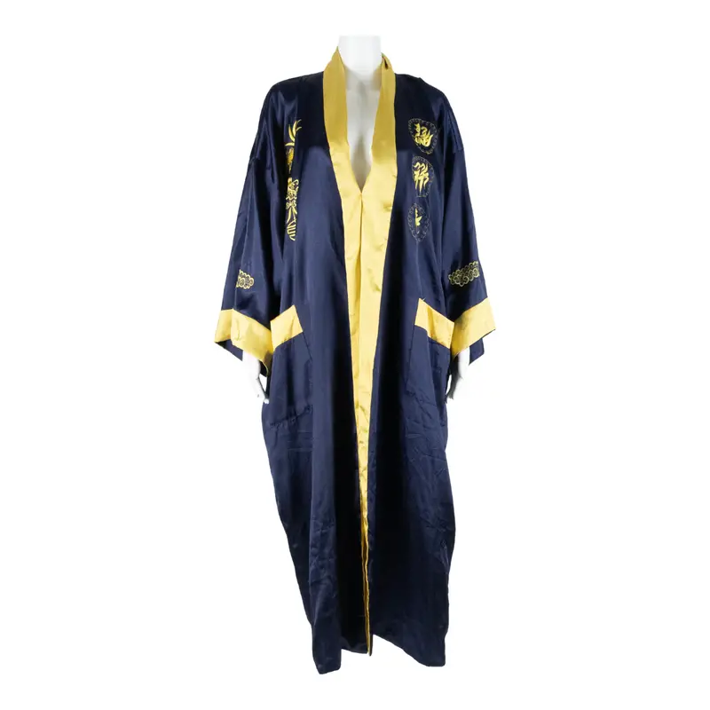 Open Womens Day Dress Blue Crazy Pattern Long Sleeve Long L 1