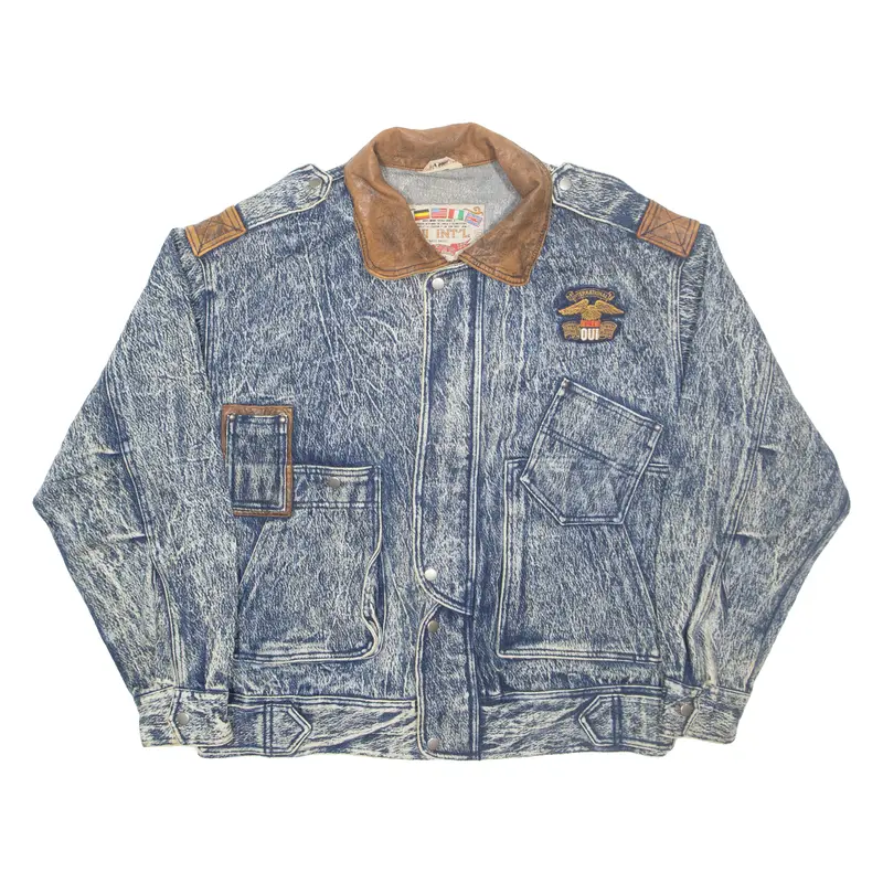 Oui Int'l Mens Denim Jacket Blue 90S M 1