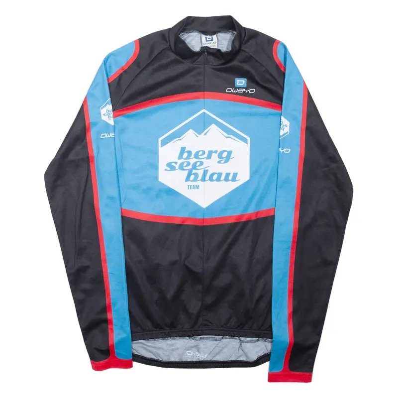 Owayo 3/4 Zip Cycling Shirt Mens Jersey Blue Long Sleeve M 1