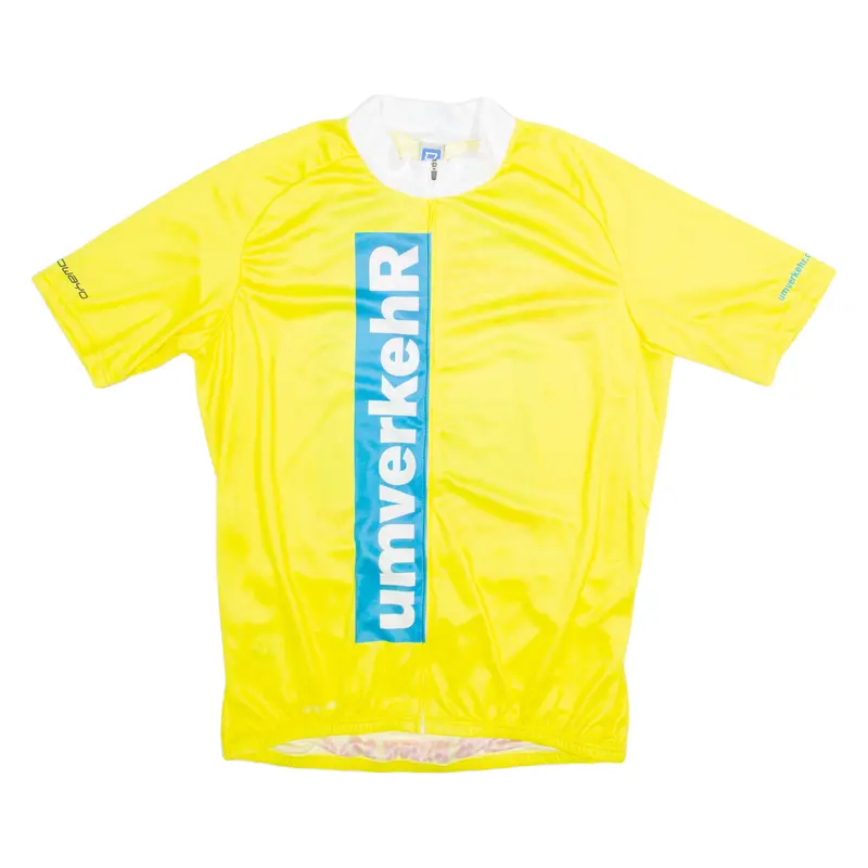 Owayo Cycling Zip Up Mens Jersey Yellow High Neck L 1