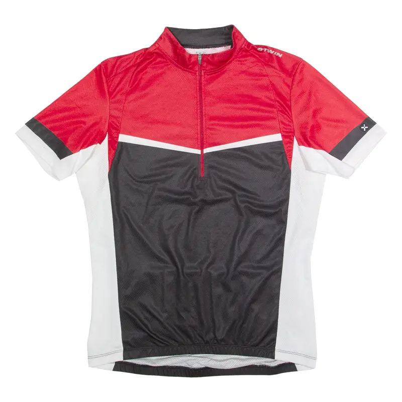 Oxylane Cycling Mens Jersey Black 1/2 Zip M 1