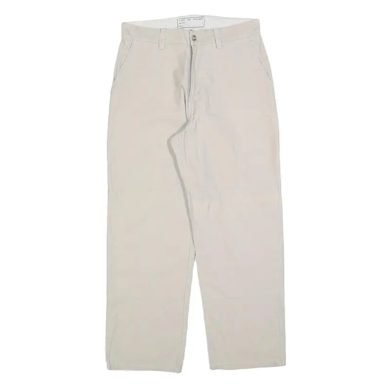 Pacific Waves Womens Cotton Blend White Regular Straight Trousers W32 L27 Casual 1