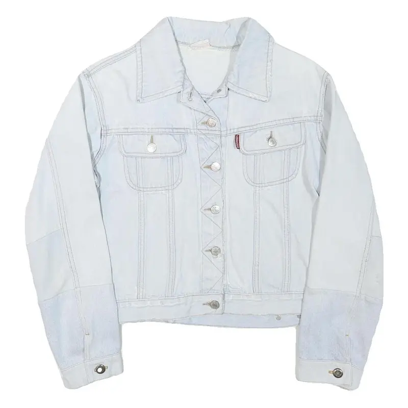 Paddocks Womens White Denim Jacket S Cotton Blend Button Closure Casual 1