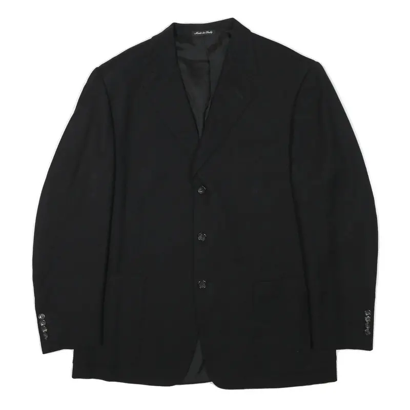 Pal Zileri Mens Black Wool Blend Classic Jacket L Button Plain Elegant Formal 1