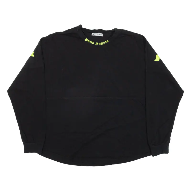 Palm Angels Womens T-Shirt Black Long Sleeve S 1