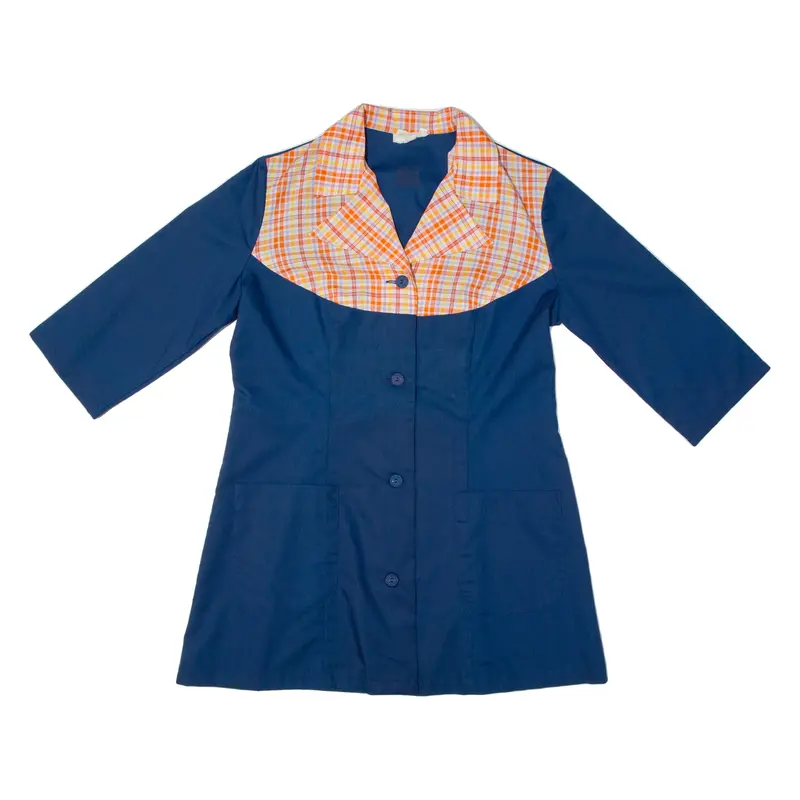 Paloma Womens Shirt Dress Blue 90S Check Short M 1