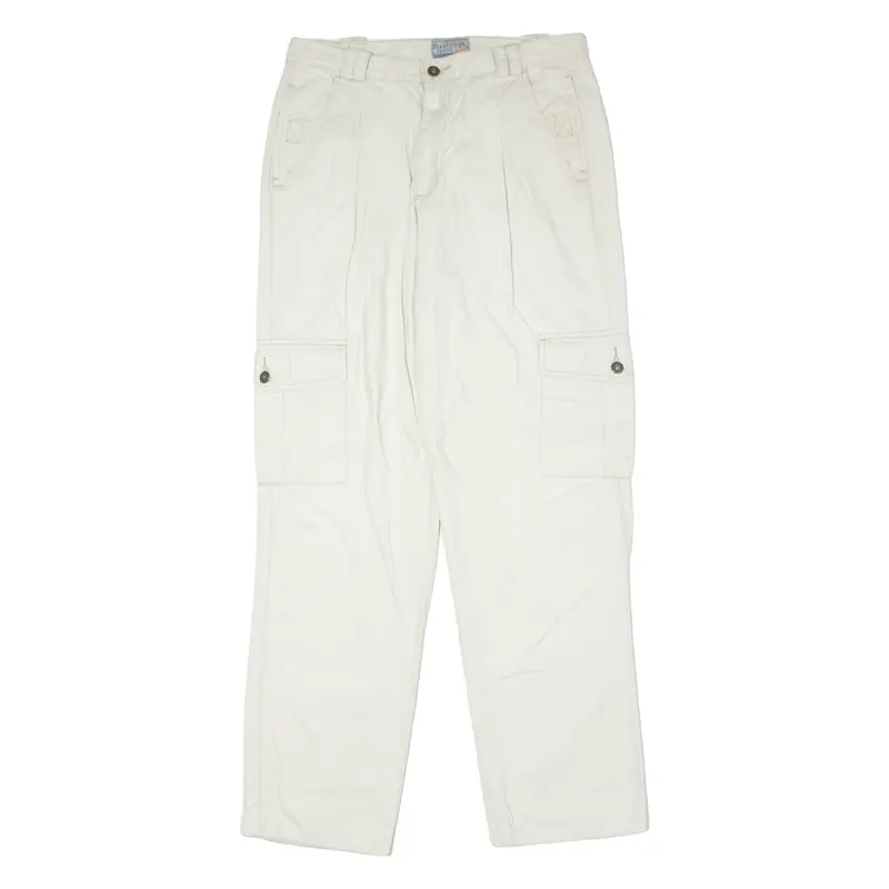 Paravion Cargo Mens Twill Trousers Grey Regular Straight 90S W32 L31 1