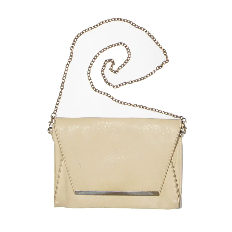 Parfois Leather Look Clutch Bag Beige Womens 1