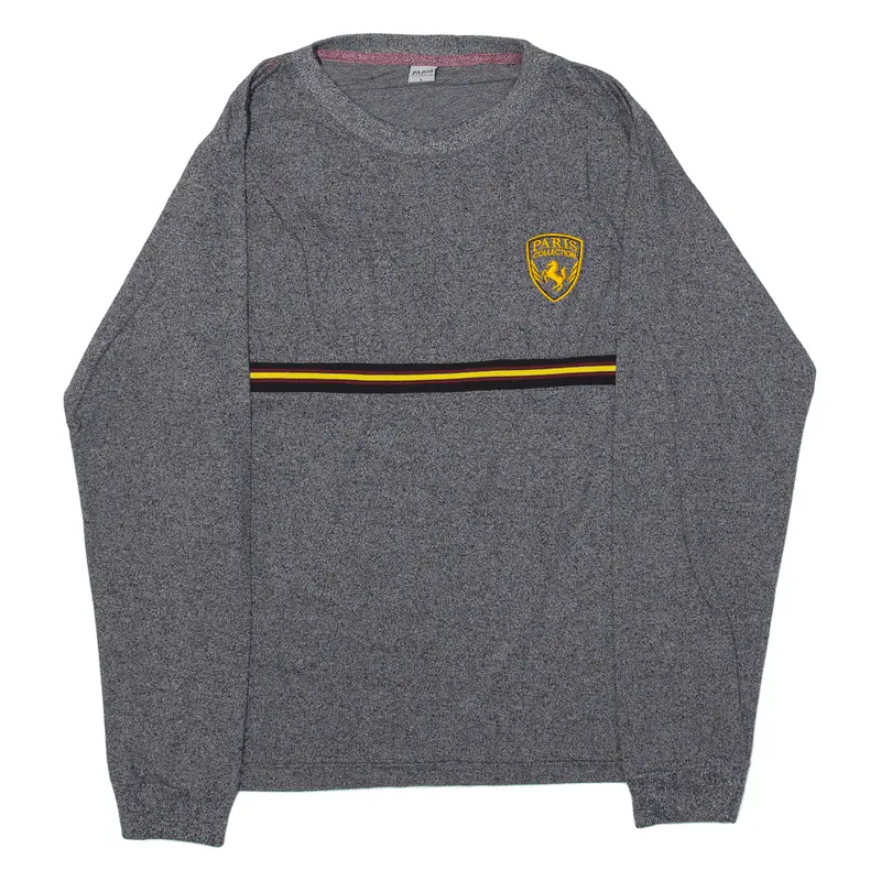 Paris Collection Mens T-Shirt Grey Long Sleeve L 1