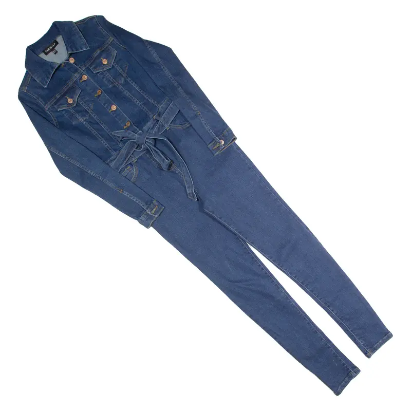 Parisian Womens Jumpsuit Blue Skinny Denim Uk 6 1