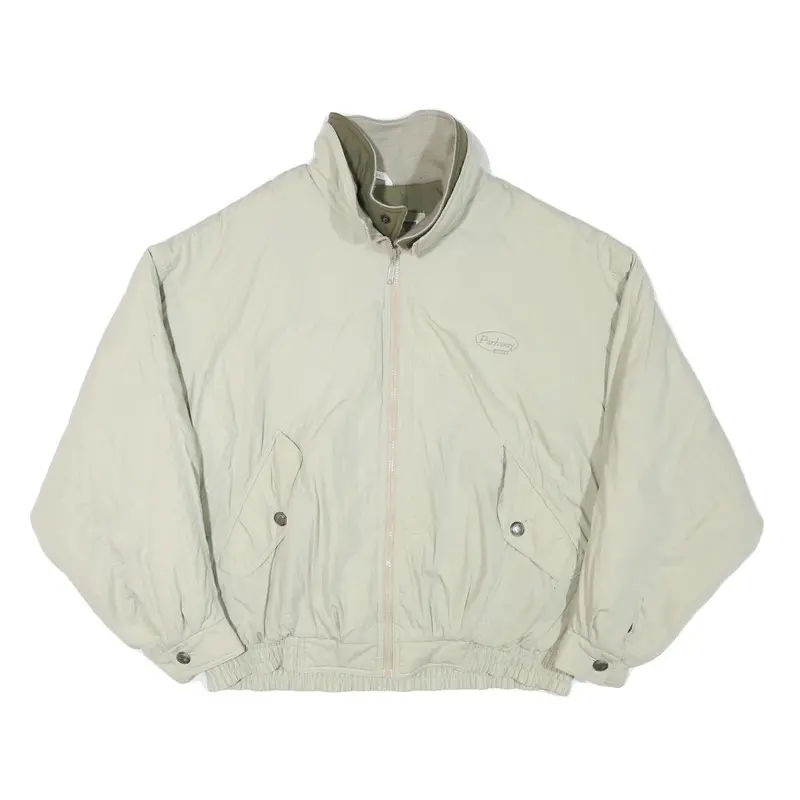Parkway Mens Beige Outdoor Jacket L Polyester Blend Zip Plain Casual Lightweight 1