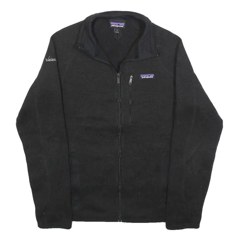 Patagonia Mens Black Fleece Jacket S Polyester Blend Zip Outdoor Casual 1