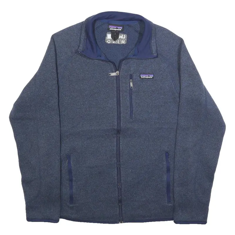 Patagonia Mens Blue Jacket M Polyester Blend Zip Plain Casual Outdoor Warm 1