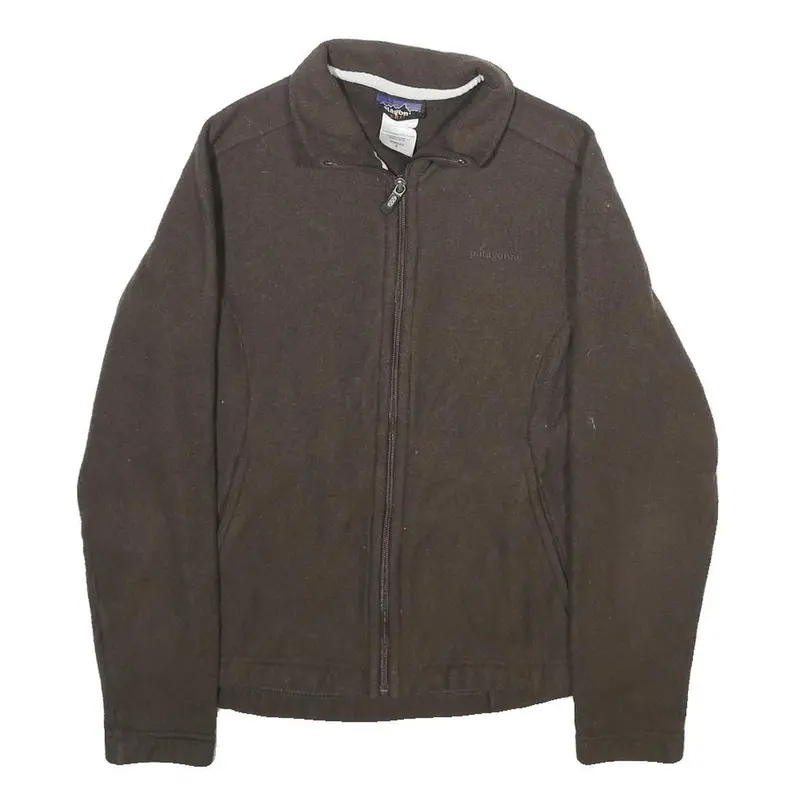 Patagonia Womens Brown Jacket S Polyester Plain Zip Outdoor Zip Up 1