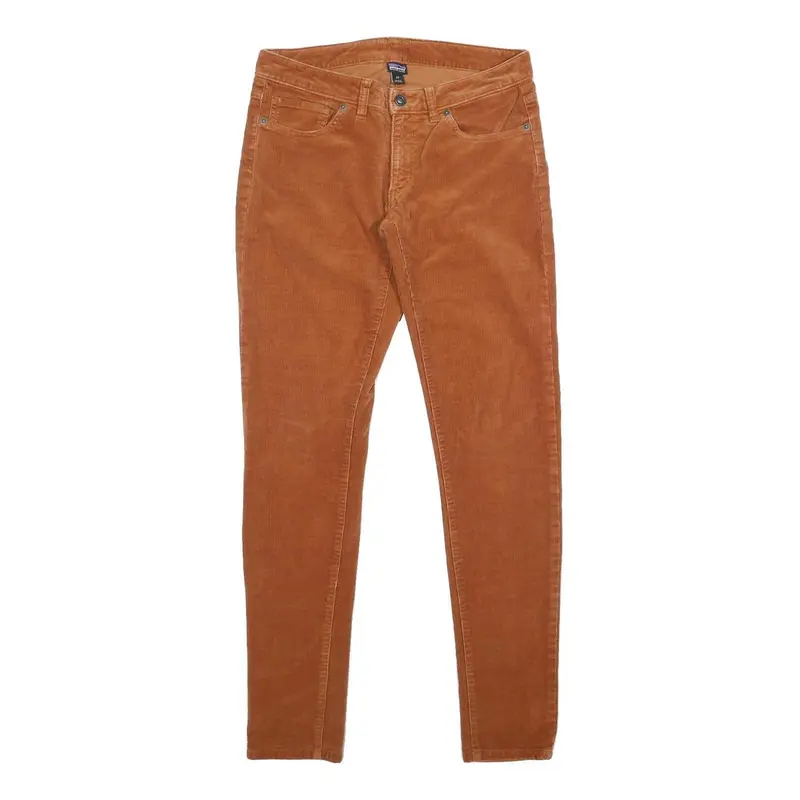 Patagonia Womens Cotton Blend Slim Straight Trousers Orange W27 L31 Stylish 1